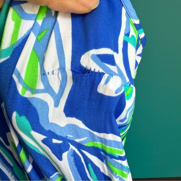 Lilly Pulitzer Blue and White Tropical Jumpsuit - Picture 6 of 13